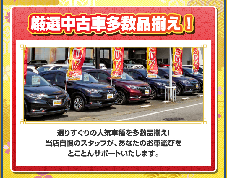 厳選中古車多数品揃え